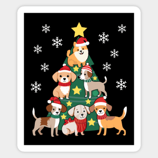 Dog Christmas Tree Funny Dog Lover Gift Sticker